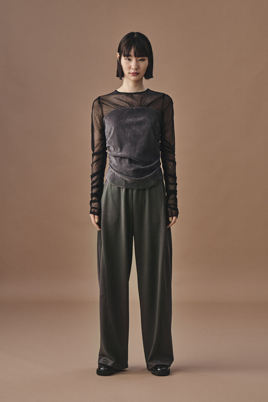 SHEER x VELOUR COMBINATION TOP　シアーxベロア コンビネーショントップス