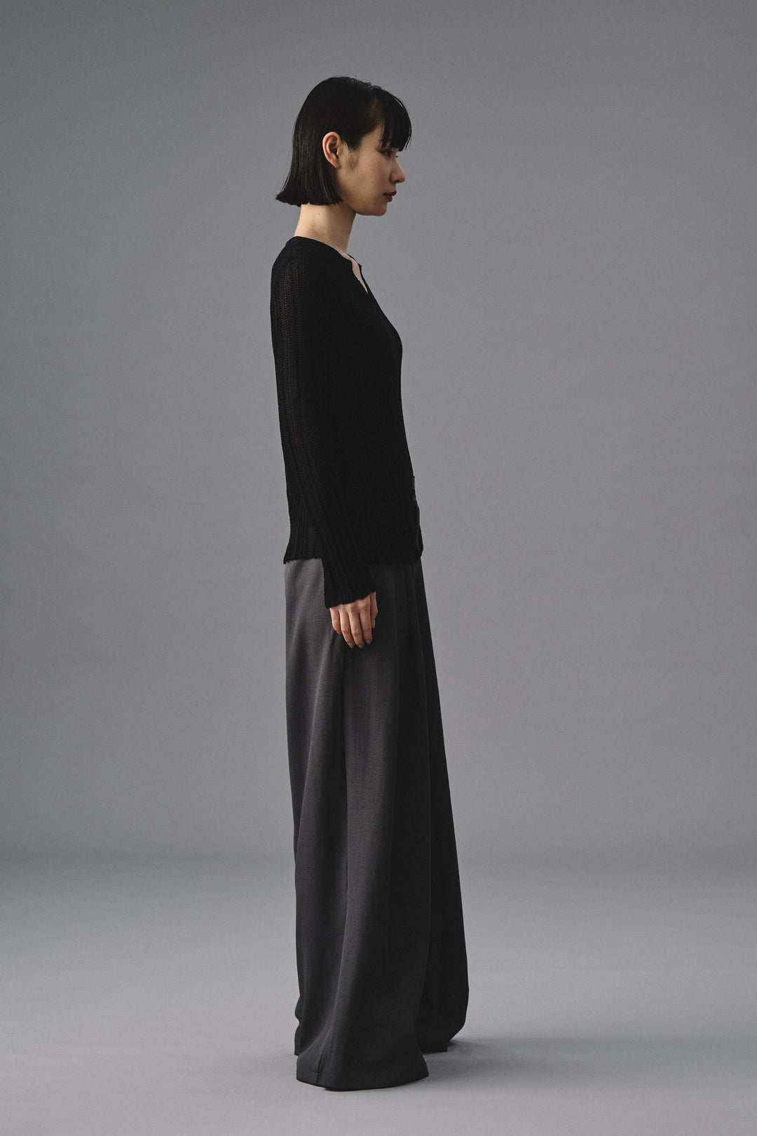 ~10/31 販売終了 FRONT SLIT RIB KNIT　フロントスリットリブニット