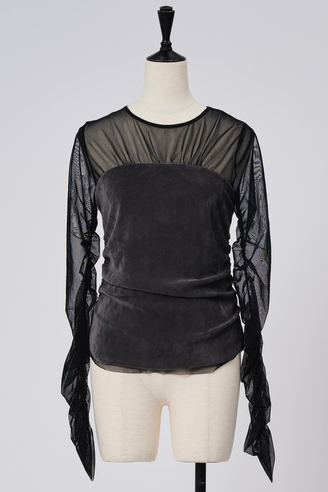 ~10/31 販売終了  SHEER x VELOUR COMBINATION TOP　シアーxベロア コンビネーショントップス