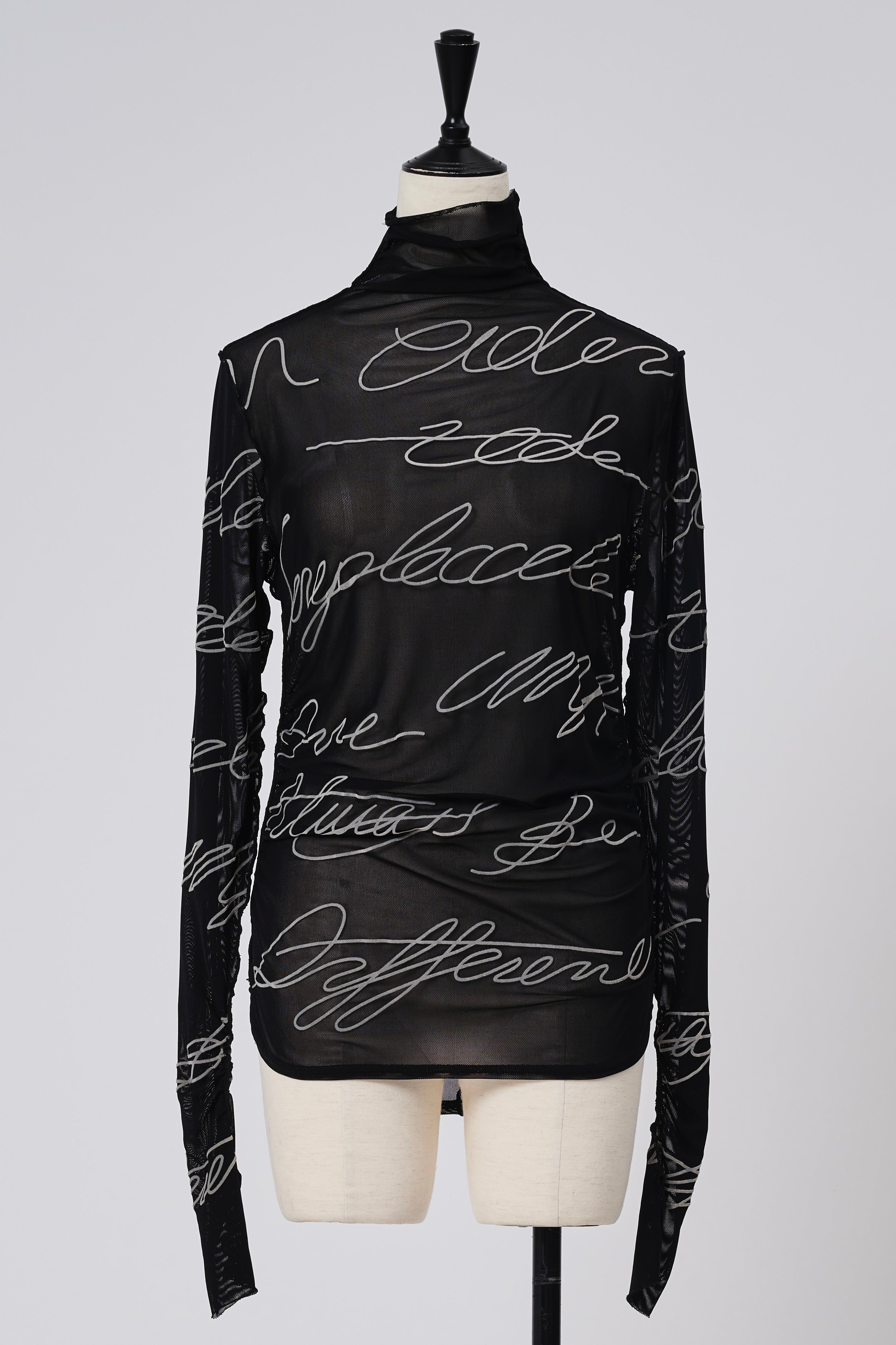 FLOCKY PRINT SHEER TOPS フロッキープリントシアートップス – ANOGH
