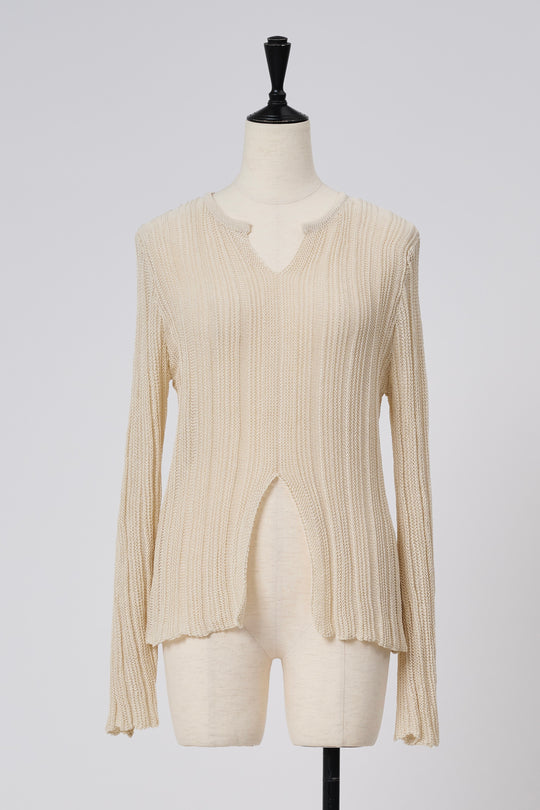 ~10/31 販売終了 FRONT SLIT RIB KNIT　フロントスリットリブニット