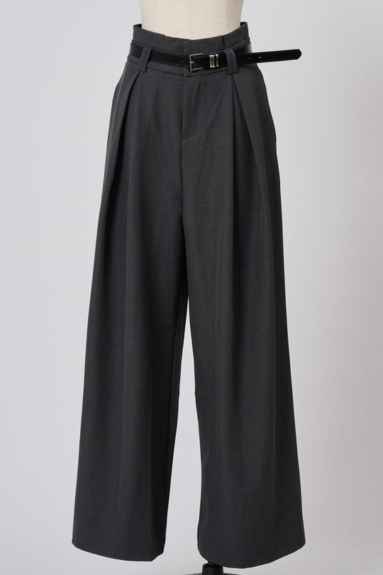 ~10/31 販売終了 BELTED TUCK WIDE PANTS ベルトツキタックワイドパンツ