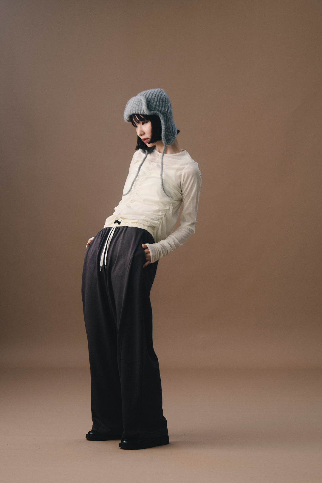 BICOLOR BELT JERSEY PANTS　バイカラーベルトジャージーパンツ