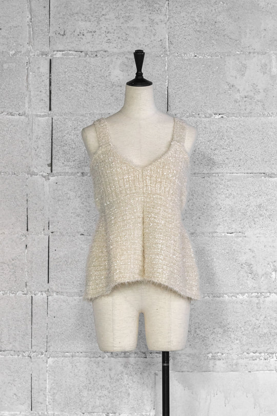 MIX SHAGGY KNIT BUSTIER