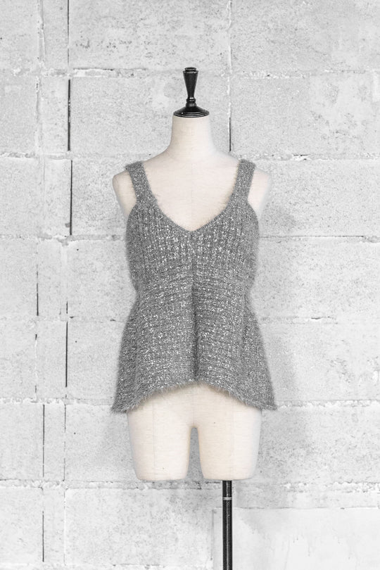 MIX SHAGGY KNIT BUSTIER