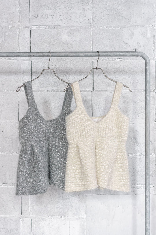 MIX SHAGGY KNIT BUSTIER