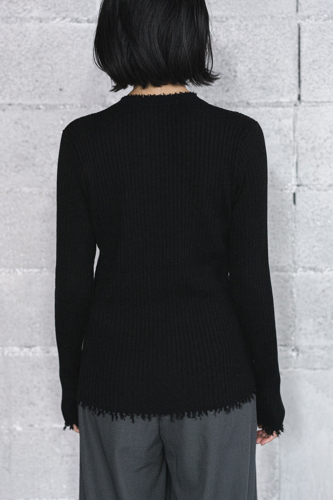 DAMAGED KNIT CREW CARDIGAN